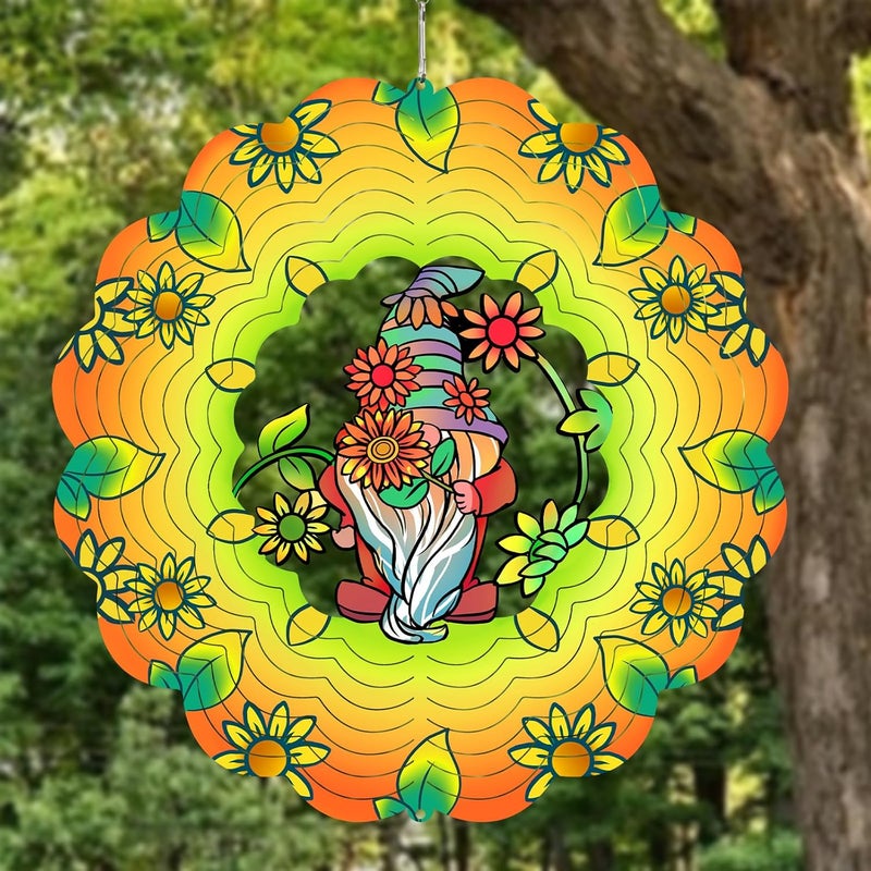 GOTOME Metal Gnomes Wind Spinners Gnome Gifts for Women Mom Grandma,12inch Hanging Wind Chime for Outdoor&Indoor Decoration for Yard Garden Ornament - Image 3